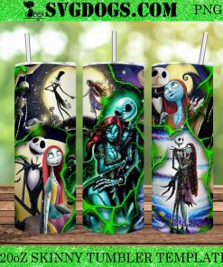 Jack and Sally Nightmare Before Christmas 20oz Tumbler Wrap PNG