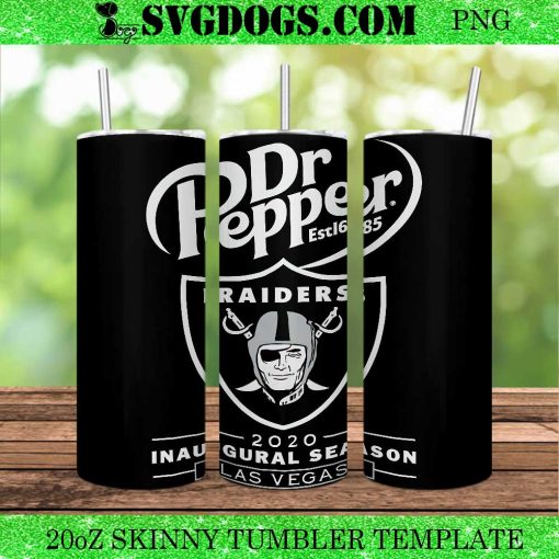Las Vegas Raiders Dr Pepper 20oz Tumbler Wrap PNG