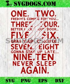 One Two Freddy’s Coming For You SVG, Halloween 2025 SVG PNG