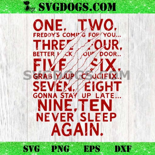 One Two Freddy’s Coming For You SVG, Halloween 2025 SVG PNG