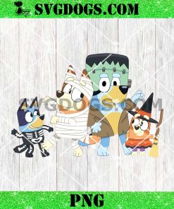 Bluey Family Halloween PNG, Bluey Halloween Trick Or Treat PNG