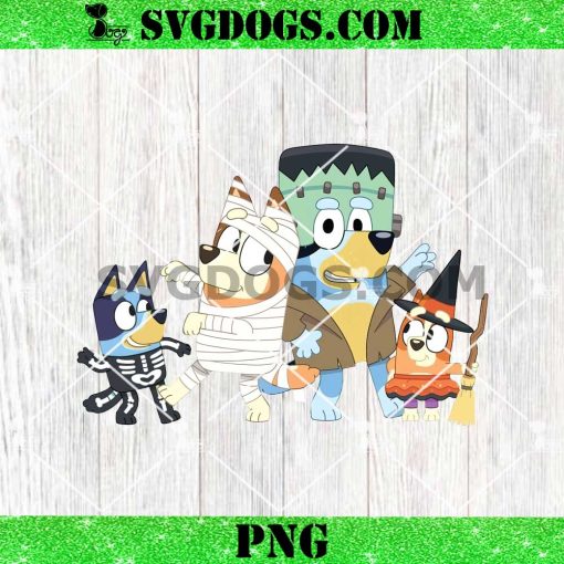 Bluey Family Halloween PNG, Bluey Halloween Trick Or Treat PNG