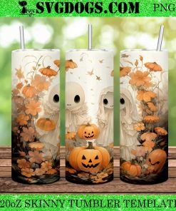 Boo Ghost Halloween Pumpkins Farm 20oz Tumbler Wrap PNG