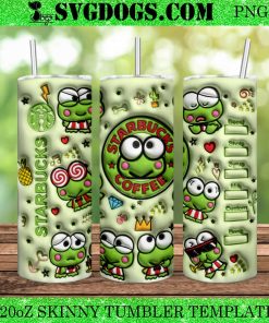 Coffee Keroppi 20oz Tumbler Wrap PNG