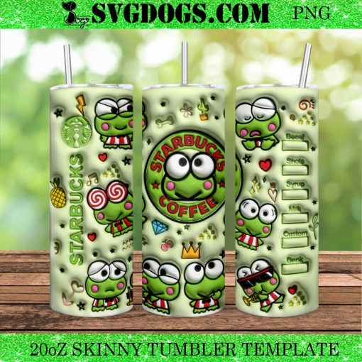 Coffee Keroppi 20oz Tumbler Wrap PNG