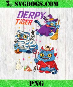 Derpy Tiger Halloween Edition Spooky Fun Awaits PNG