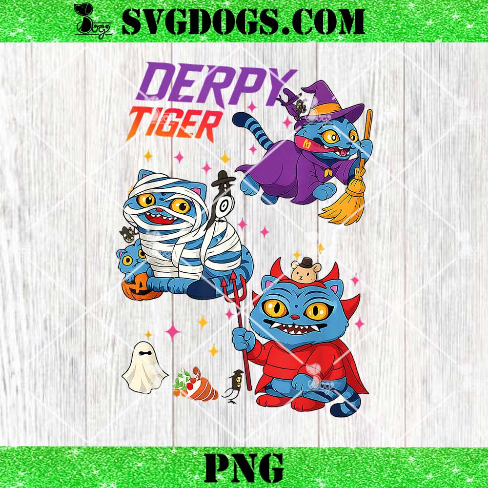 Derpy Tiger Halloween Edition Spooky Fun Awaits PNG Derpy Tiger Halloween Edition Spooky Fun Awaits PNG