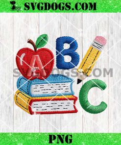 Embroidered Alphabet PNG, Preschool Teacher Back to school PNG