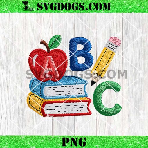 Embroidered Alphabet PNG, Preschool Teacher Back to school PNG