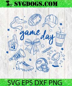 Football Doodle Coquette SVG, Game Day Touchdown SVG