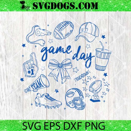 Football Doodle Coquette SVG, Game Day Touchdown SVG