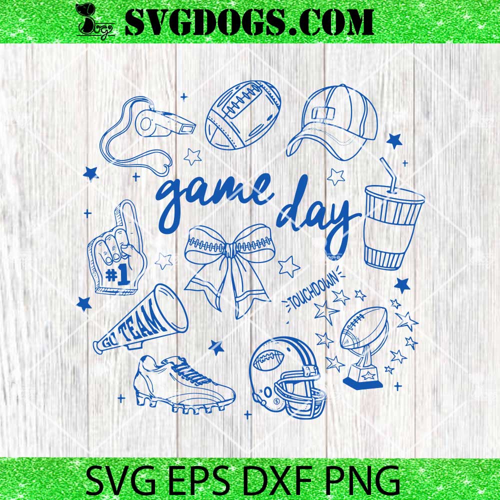Football Doodle Coquette SVG, Game Day Touchdown SVG Football Doodle Coquette SVG, Game Day Touchdown SVG