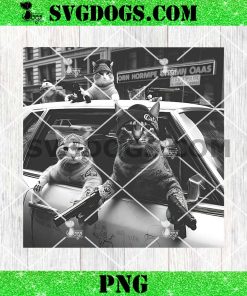 Funny Cat Gang PNG, Gangster Cat PNG