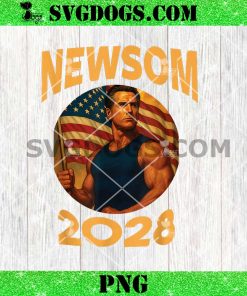Gavin Newsome 2028 PNG, Political Satire Muscle American Patriot PNG