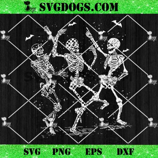 Halloween Dancing Skeletons SVG PNG, Skeleton Skull Halloween SVG