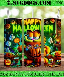 Halloween Garfield 20oz Tumbler Wrap PNG