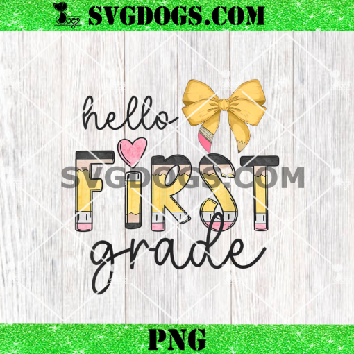 Hello First Grade Back To School PNG