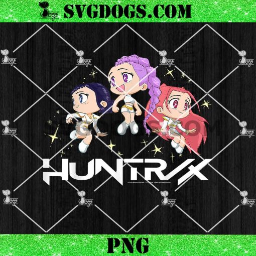 Huntrix Chibi Sparkling Group Shot PNG, KPop Demon Hunters PNG