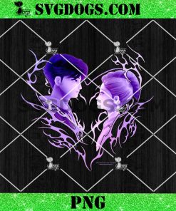 Jinu & Rumi Retro Heart Portrait PNG