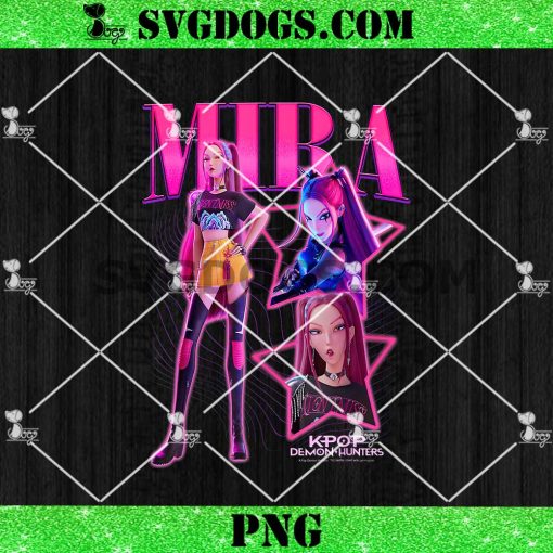 Mira Showcase Neon Poster PNG, Kpop Demon Hunters PNG