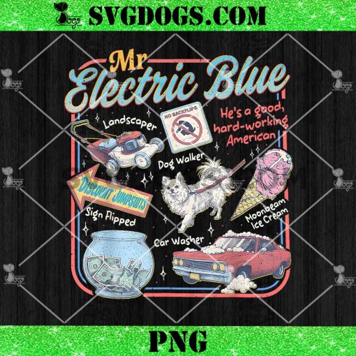 Mr Blue Electric PNG, Funny American Boone Heart PNG