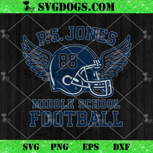 P S JONES Middle School Football SVG