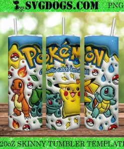 Pokémon Pikachú 20oz Tumbler Wrap PNG