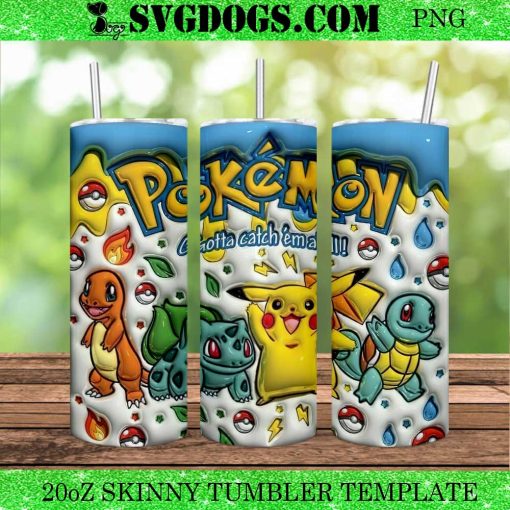 Pokémon Pikachú 20oz Tumbler Wrap PNG