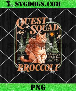 Quest Fantasy Squad Broccoli Kitten PNG, Funny Cat PNG