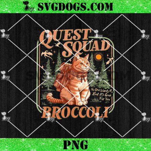Quest Fantasy Squad Broccoli Kitten PNG, Funny Cat PNG