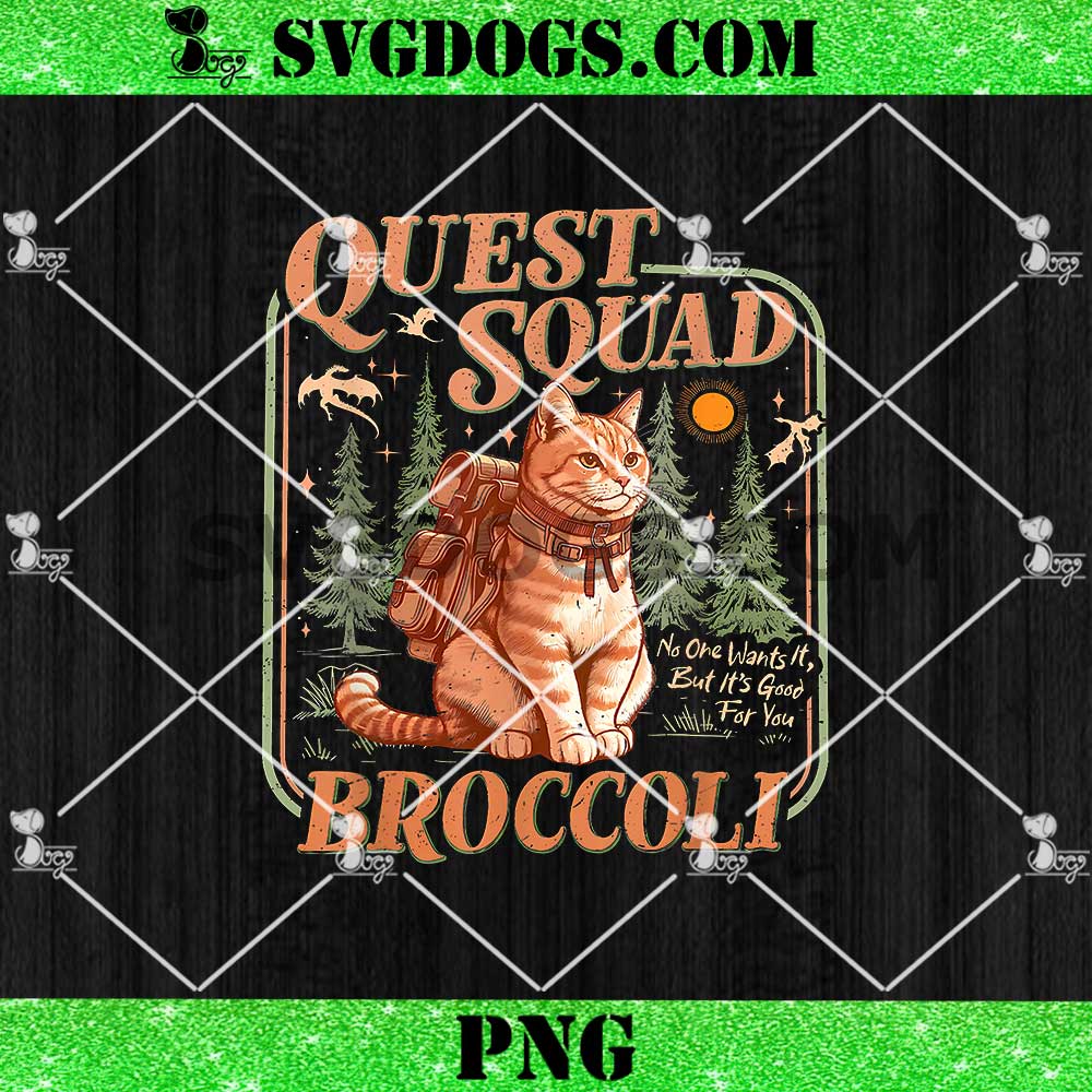 Quest Fantasy Squad Broccoli Kitten PNG, Funny Cat PNG Quest Fantasy Squad Broccoli Kitten PNG, Funny Cat PNG