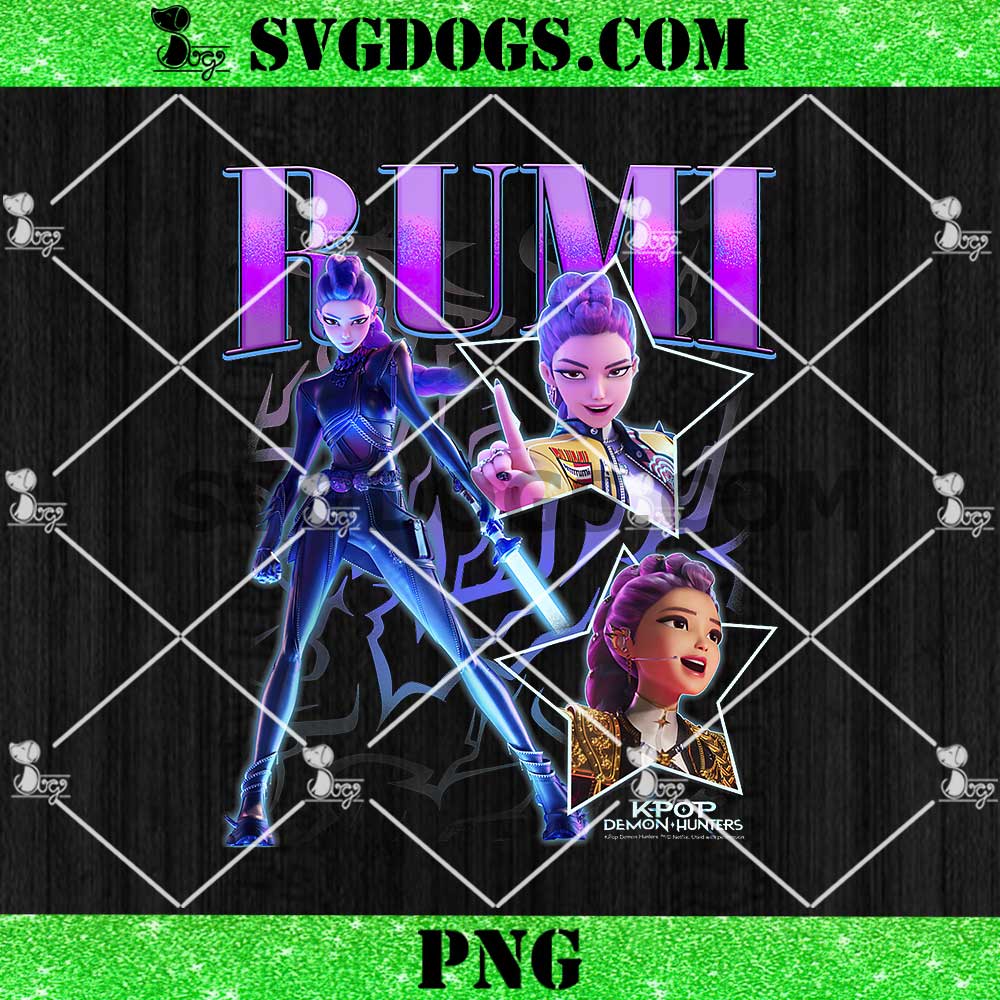 Rumi Showcase Retro Neon Poster PNG Rumi Showcase Retro Neon Poster PNG