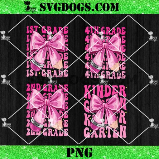 School Coquette Bow PNG Bundle, Girls Coquette Bow Teacher PNG