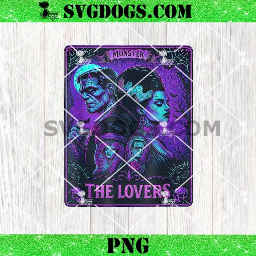 The Monster Frankenstein And Bride The Lovers Tarot Card PNG