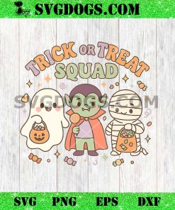 Trick or Treat Squad Pastel Halloween Ghost Vampire Mummy PNG
