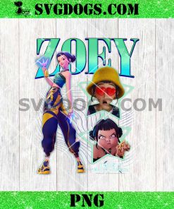 Zoey Showcase Retro Neon Poster PNG