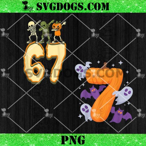 67 Halloween Meme PNG Bundle, 6 7 Numbers Six Seven Skeleton PNG