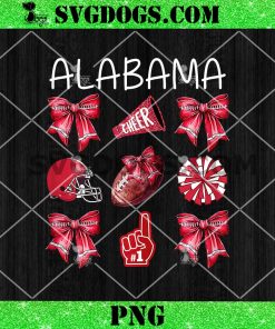 Alabama Coquette Bow PNG, Red Football PNG