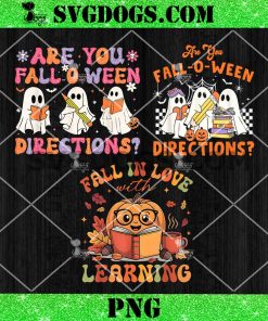 Are You Fall O Ween Directions Teacher Halloween PNG, Ghost Read Book PNG