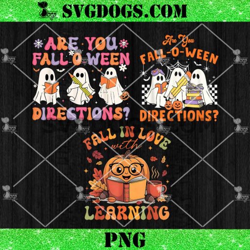 Are You Fall O Ween Directions Teacher Halloween PNG, Ghost Read Book PNG