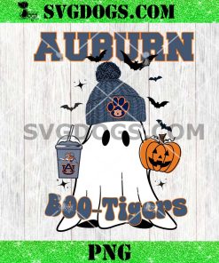 Auburn Boo Tigers Ghost PNG, Auburn Tigers Halloween Coffee PNG