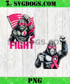 Bigfoot Pink Ribbon Fight Breast Cancer Awareness PNG