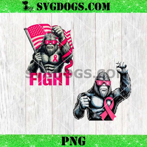 Bigfoot Pink Ribbon Fight Breast Cancer Awareness PNG