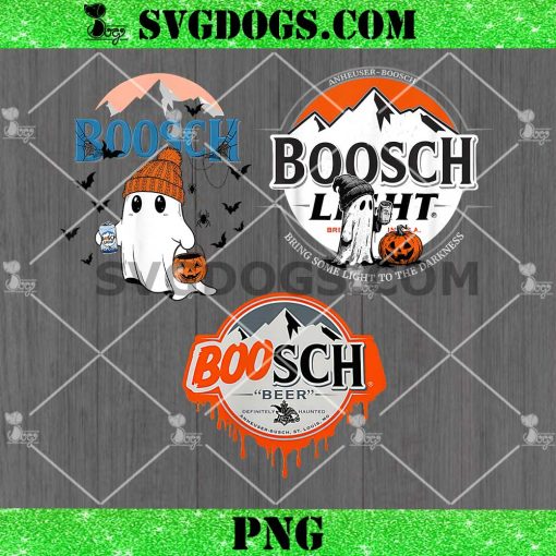 Boosch Light Ghost Beer Pumkins PNG Bundle, Boo Ghost Drinking Spooky Season PNG