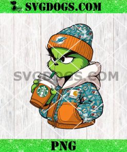 Carhartt Grinch Miami Dolphins Drink Starbucks Coffee PNG, Grinchmas PNG
