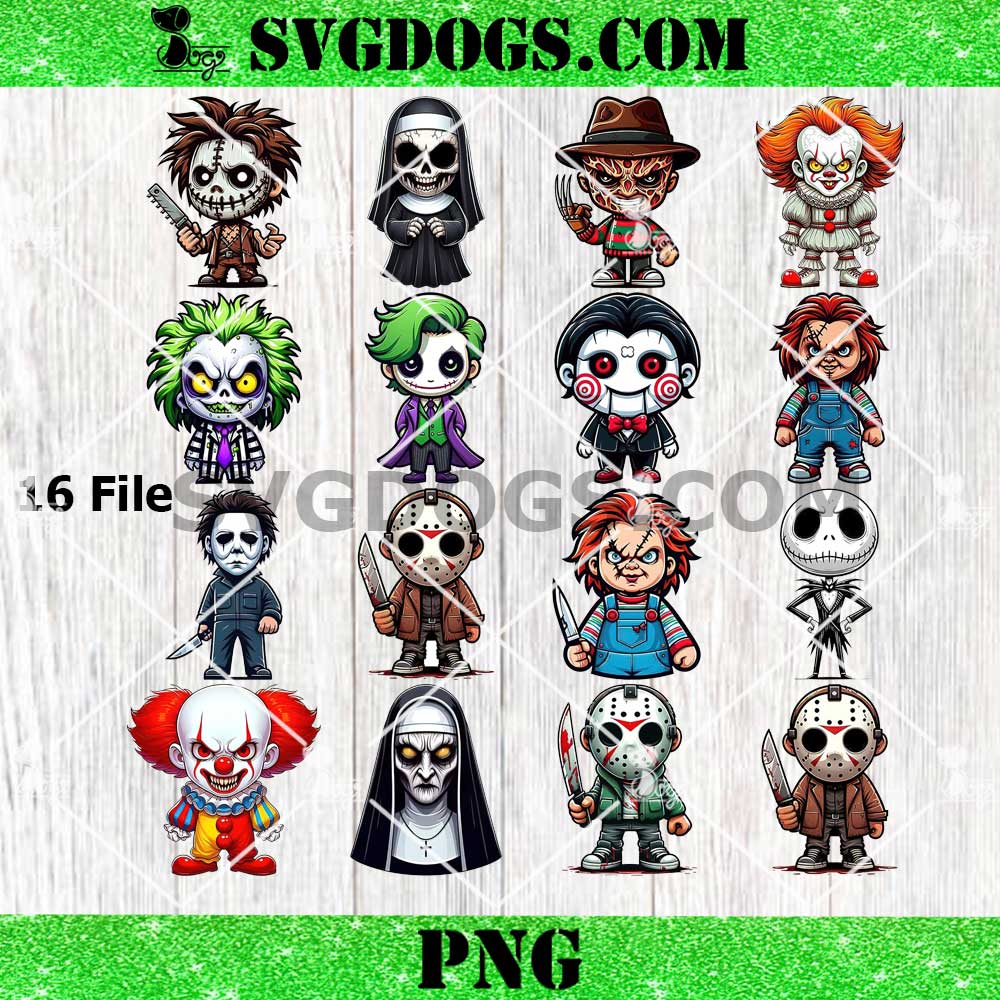 Chibi Horror Character PNG Bundle, Horror Friends Halloween PNG Chibi Horror Character PNG Bundle, Horror Friends Halloween PNG