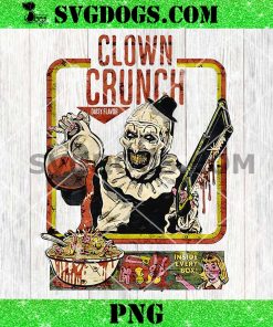 Clown Crunch Horror PNG, Terrifier Inspired Creepy Cereal Art the Clown PNG