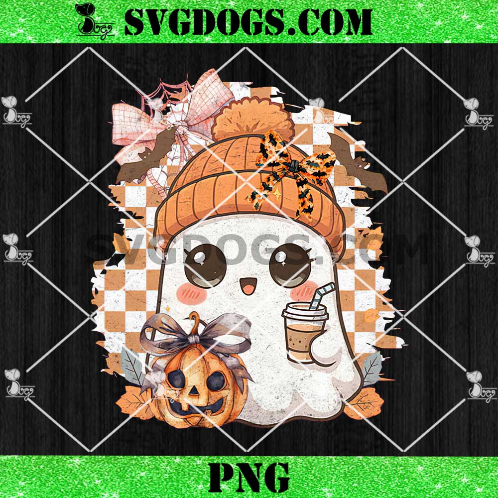 Coquette Kawaii Ghost Pumpkin Spice PNG, Halloween Ghost PNG Coquette Kawaii Ghost Pumpkin Spice PNG, Halloween Ghost PNG