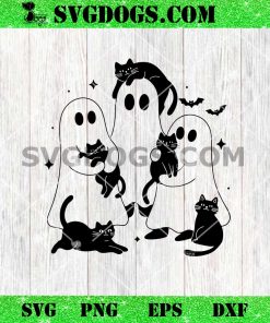 Ghost Black Cat PNG SVG, Cat Halloween SVG