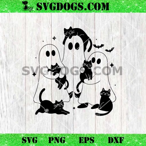 Ghost Black Cat PNG SVG, Cat Halloween SVG